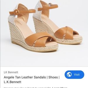 NWOT Angele Tan Leather Espadrille Sandals Size 10